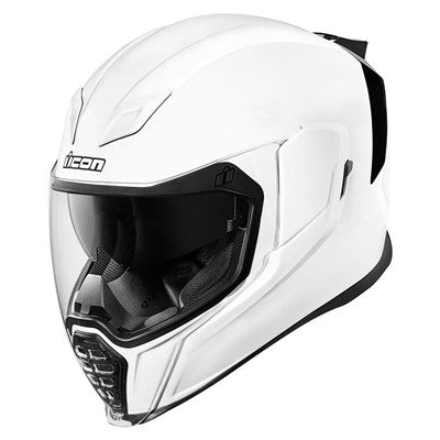 Icon Airflite Gloss Solid Full Face Helmet - White