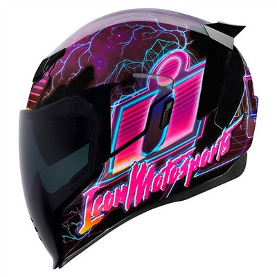 icon airflight full face helmet Icon Airflite Synthwave Glow in the Dark Full Face Helmet Purple available at Motocross Giant – Motocrossgiant