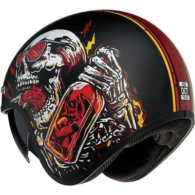 Z1R Saturn Devil Made Me Open Face Helmet - Black/Red