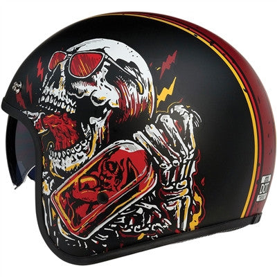 Z1R Saturn Devil Made Me Open Face Helmet - Black/Red