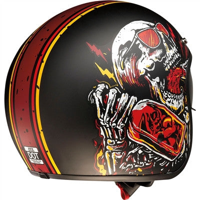 Z1R Saturn Devil Made Me Open Face Helmet - Black/Red