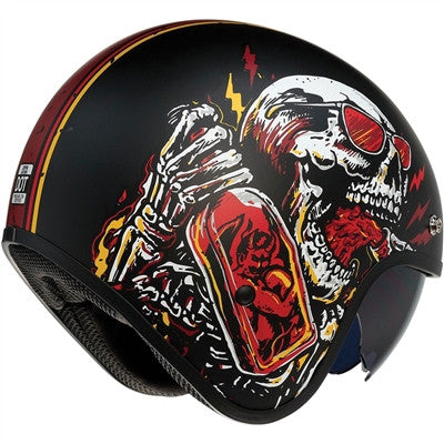 Z1R Saturn Devil Made Me Open Face Helmet - Black/Red