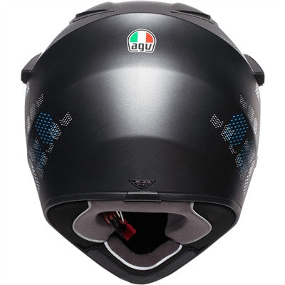 AGV Matte AX-9 Dual Sport Helmet - Matte Black/Cyan Blue