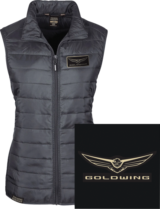 Factory Effex Gold Wing Womens Puffer Style Vest Black