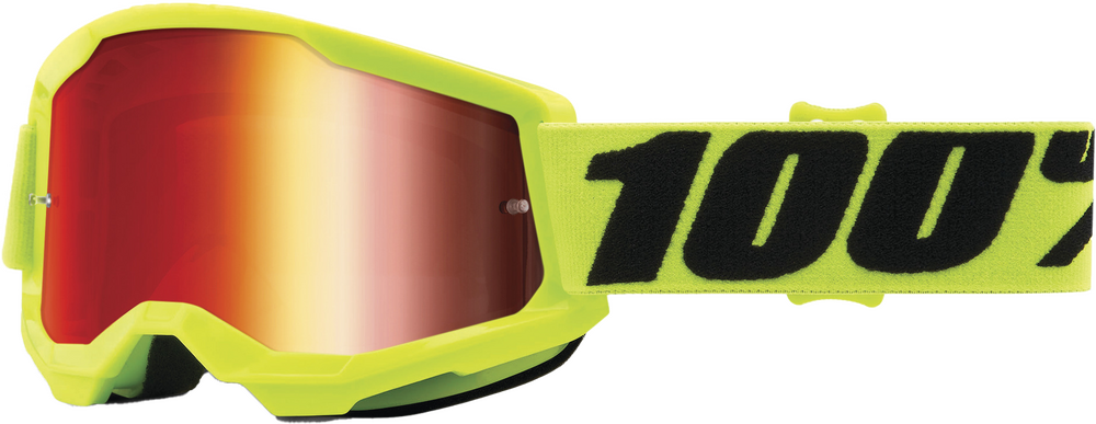 100% - 50032-00003 - STRATA 2 JUNIOR GOGGLE FLUO YELLOW MIRROR RED LENS