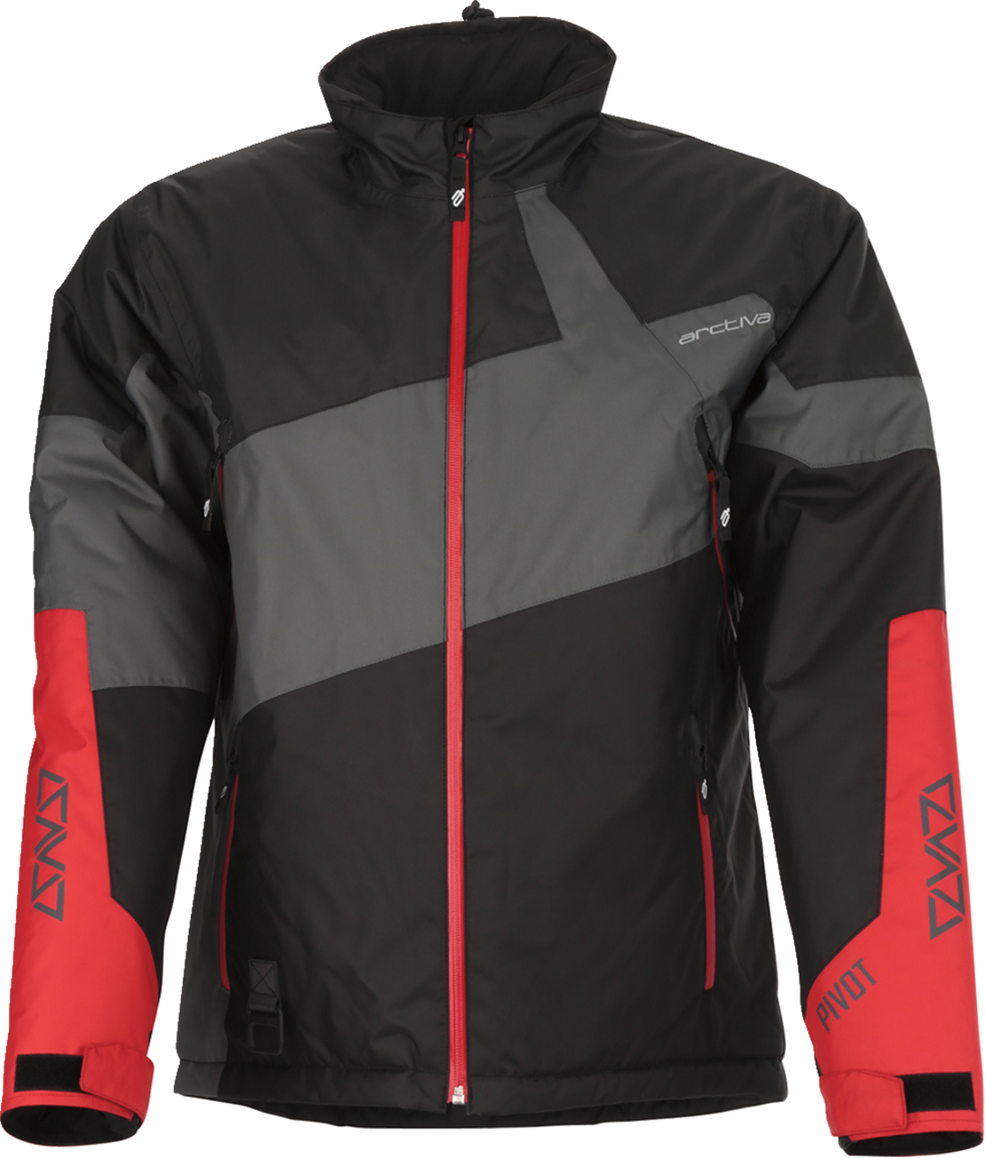 Arctiva Pivot 6 Insulated Hooded Snow Jacket - Black/Grey/Red