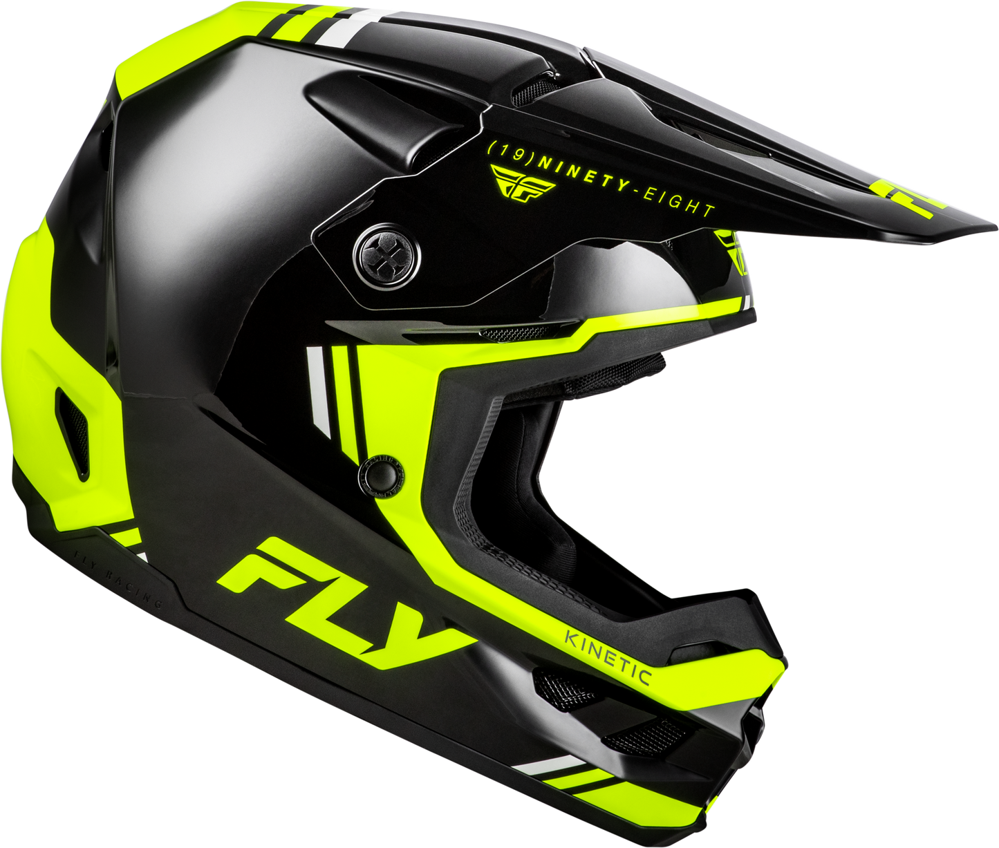 FLY Racing 2026 Kinetic Verdict Helmet Black/Hi-Vis/Grey