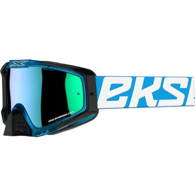 EKS Outrigger Snow Goggle - Liquid Cyan/Black/White with Blue Mirror