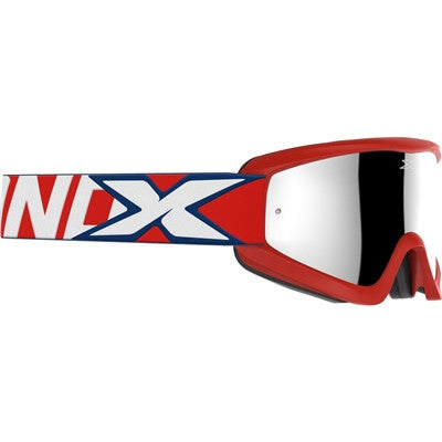 EKS Flat-Out Goggle - Red/White with Silver Mirror