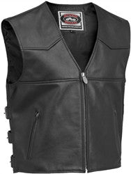 River Road Plains Leather Vest - Black - 38