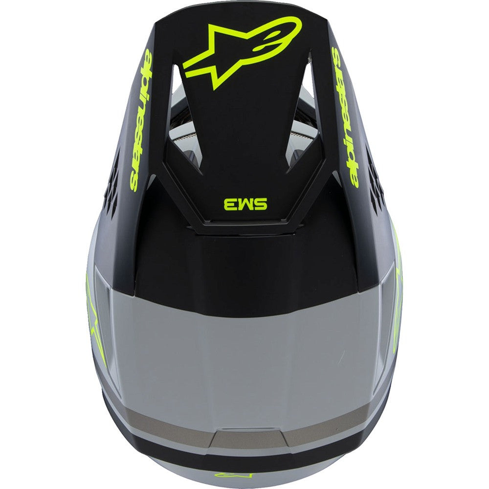 Alpinestars Youth Supertech SM3 Helmet Radium Gray/Black/Yellow Fluo Matte