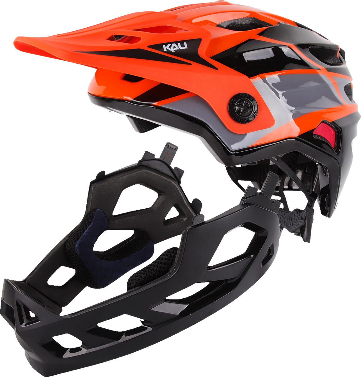 Kali Child Maya Race Full Face Bicycle Helmet Race Gloss Orange/Gray/Black