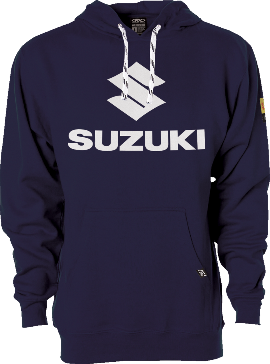 Factory Effex Suzuki Vertical Pullover Hoodie - Navy - Large