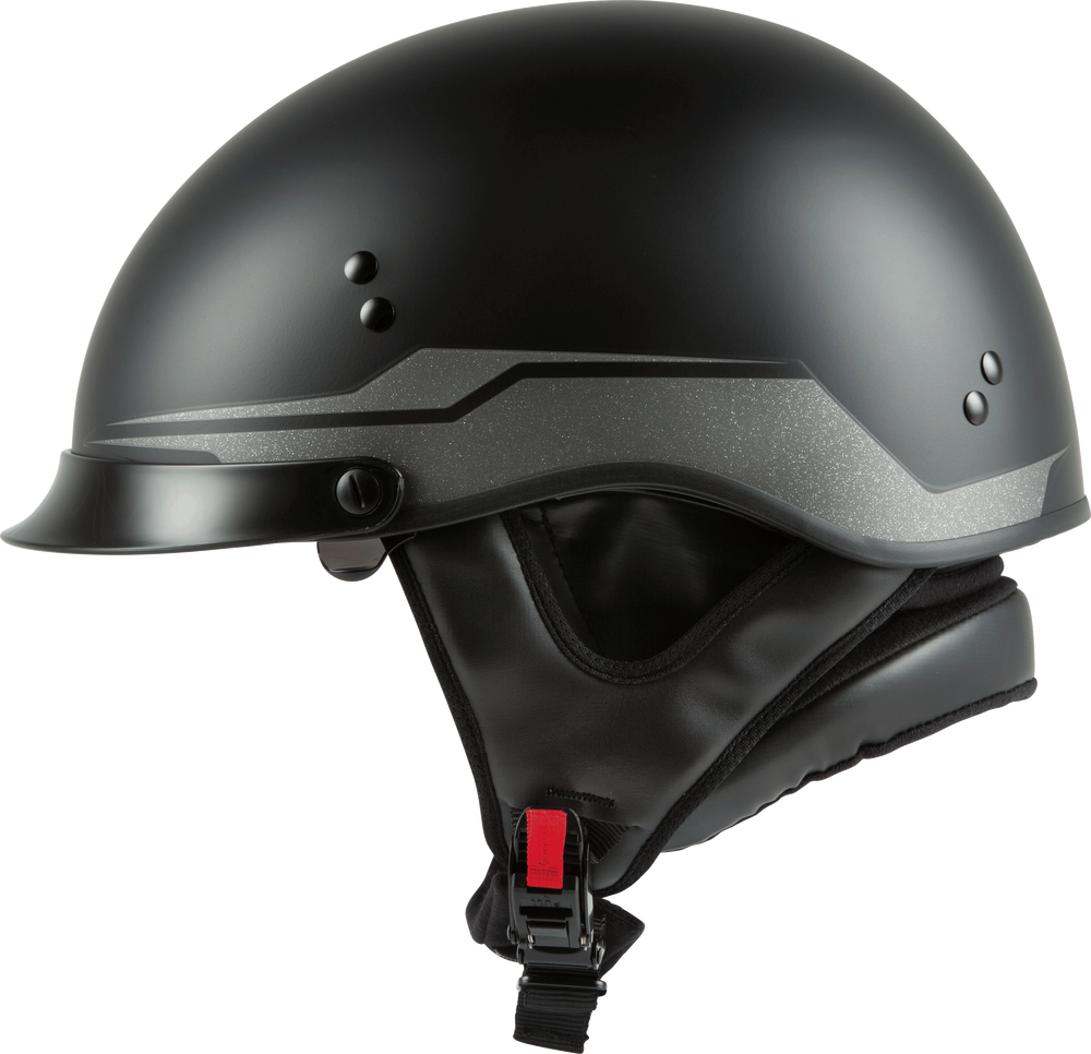 GMAX HH-65 Half Helmet Source Full Dressed Matte Black Silver – Motocrossgiant