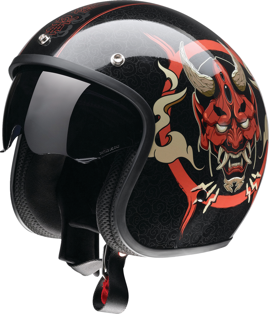 Z1R Saturn Devilish Open-Face Helmet Black/Red