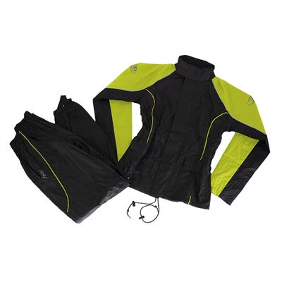 Joe Rocket Womens Rocket RS-2 2-Piece Rain Suit - Black/Hi-Viz