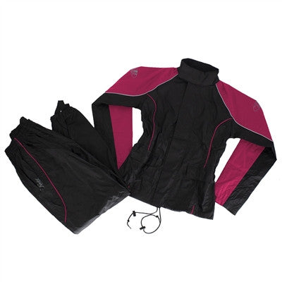 Joe Rocket Womens Rocket RS-2 2-Piece Rain Suit - Black/Pink