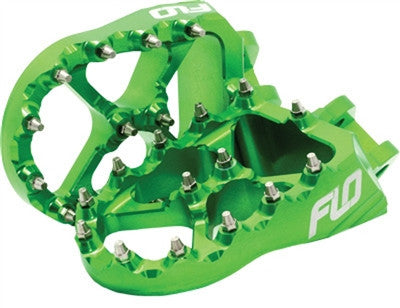 Flo Motorsports Kawasaki Pro Series Foot Pegs - Green