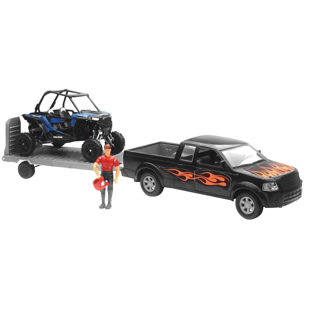 New Ray Toys 1:18 Scale Truck with RZR XP 1000 Truck with Polaris RZR XP-1000