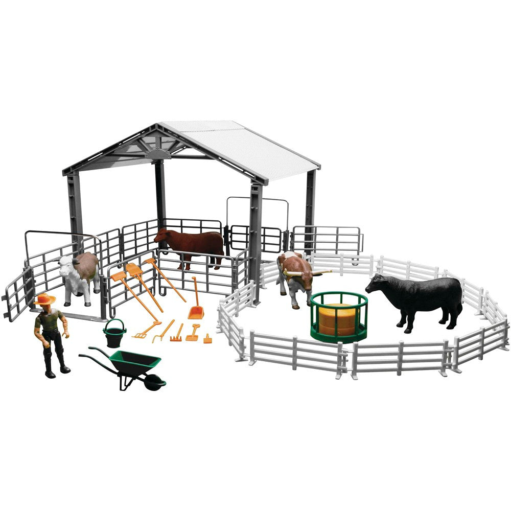 New Ray Toys Stock Pen with Tools and Cows