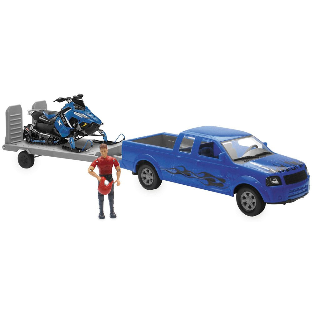 New Ray Toys 1:18 Pickup-Polaris Switchback Snowmobile Set