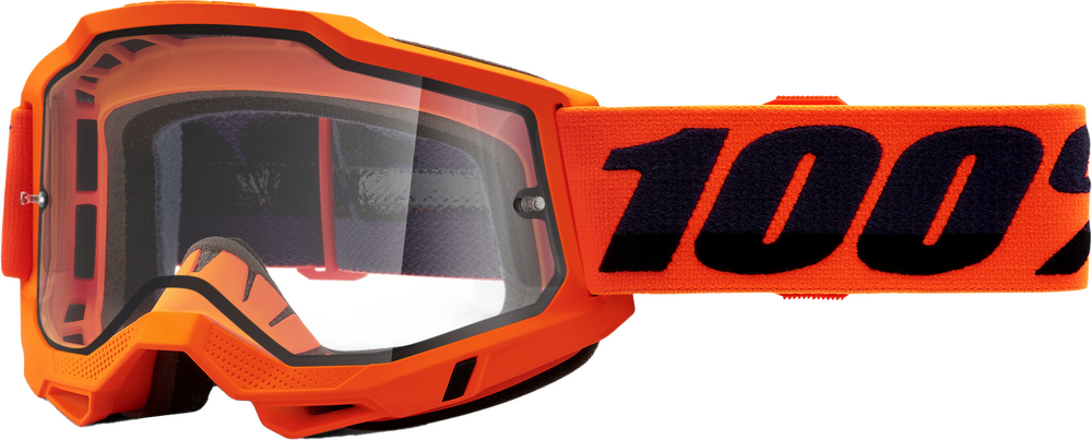 100% - 50015-00004 - ACCURI 2 ENDURO MOTO GOGGLE NEON ORANGE CLEAR LENS
