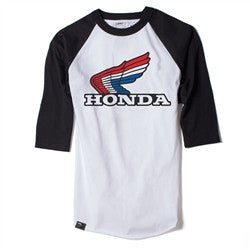 Factory Effex Honda Vintage Baseball Tee - Black/White