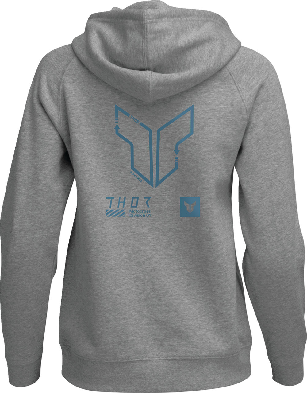 Thor Womens Trax Pullover Hoodie Heather Light Gray