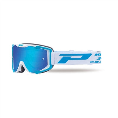 ProGrip 3404 Fluo Menace MX Goggle - Light Blue/White-Iridium Blue Lens