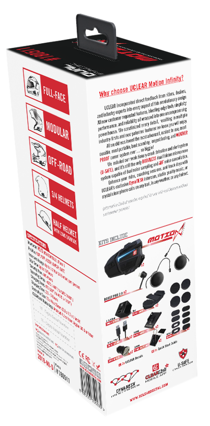 Uclear - 180511 - Motion Infinity Dual Kit Boomless Helmet Coomunicator