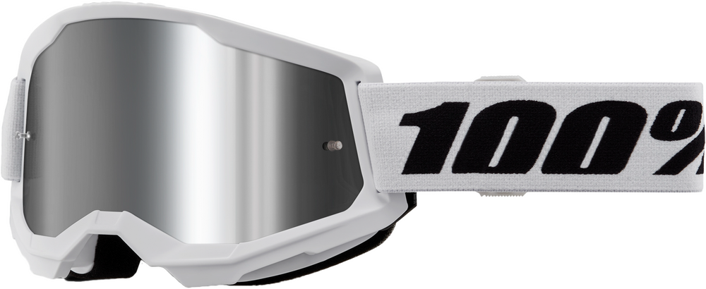 100% - 50028-00019 - STRATA 2 GOGGLE WHITE MIRROR SILVER LENS