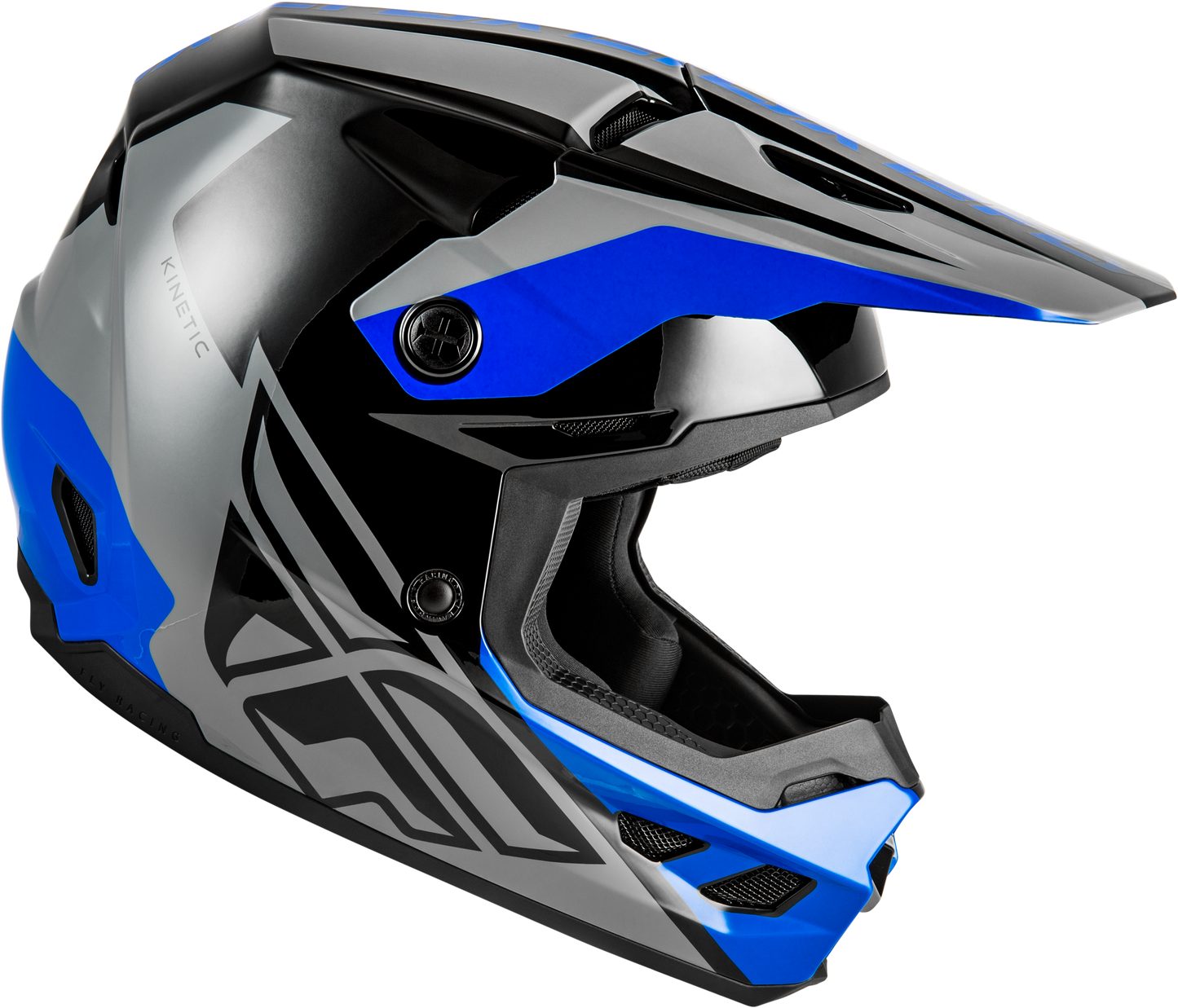 FLY Racing 2026 Kinetic Crest Helmet Grey/Black/Blue