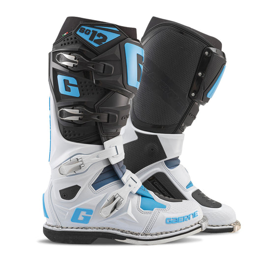 Gaerne SG12 Offroad Boots Black/White/Carolina Blue LE