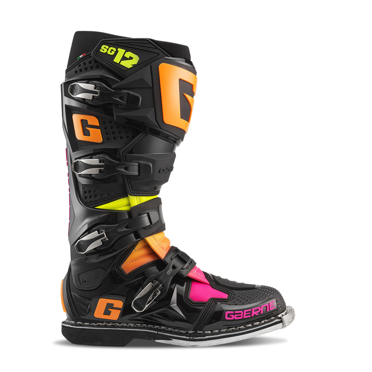 Gaerne SG12 Offroad Boots Black/Orange/Pink LE