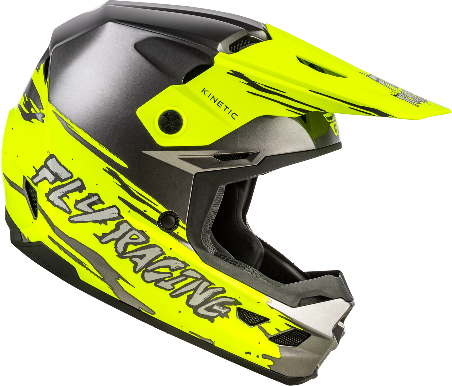 FLY Racing 2026 Youth Kinetic Surge Helmet Grey/Hi-Vis
