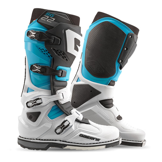 Gaerne SG22 Offroad Boots White/Black/Light Blue LE