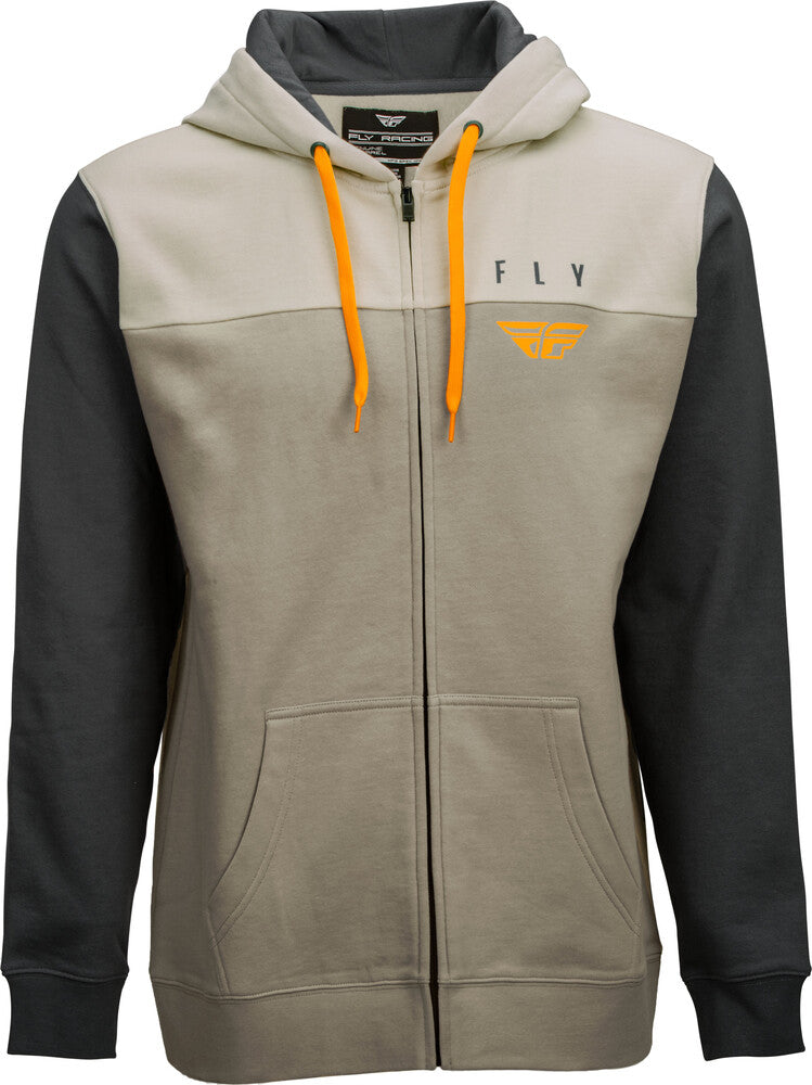 FLY Racing Horizontal Zip-Up Hoodie - Tan/Khaki/Grey