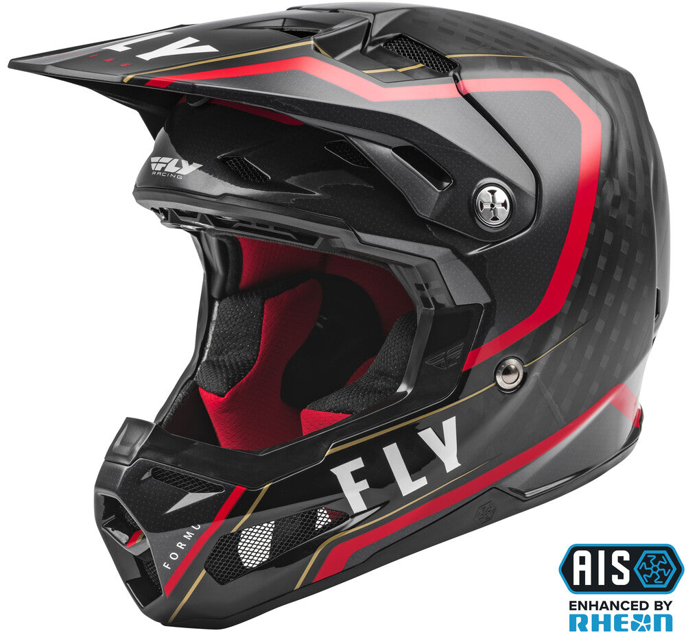 FLY Racing 2021 Formula Carbon Axon Offroad Helmet - Black/Red/Gold