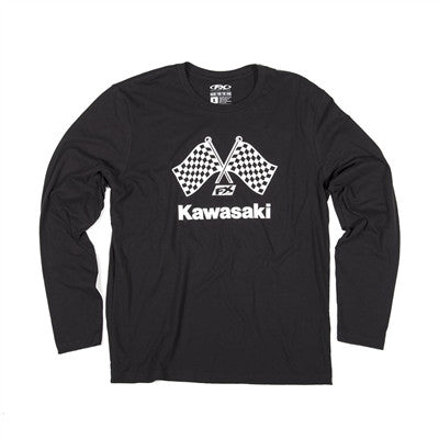 Factory Effex Kawasaki Finish Line Long Sleeve T-Shirt - Black