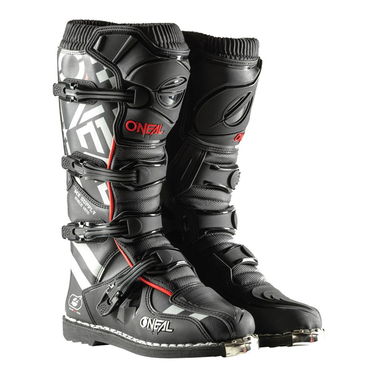 Oneal 2025 Youth Element Squadron Boots - Black/White/Red