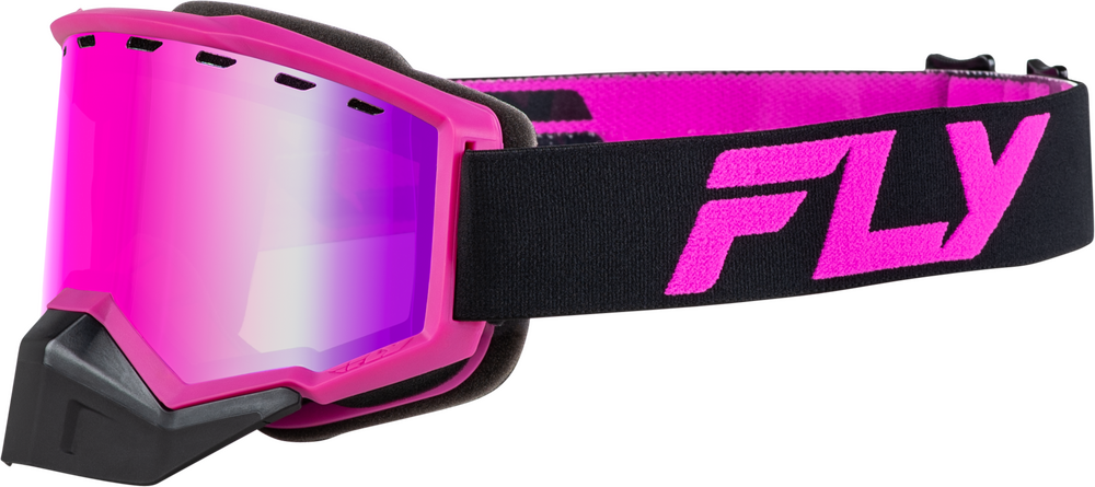 FLY RACING - FLB-24F9 - FOCUS SNOW GOGGLE BLACK/PINK W/ PINK MIRROR/ROSE LENS