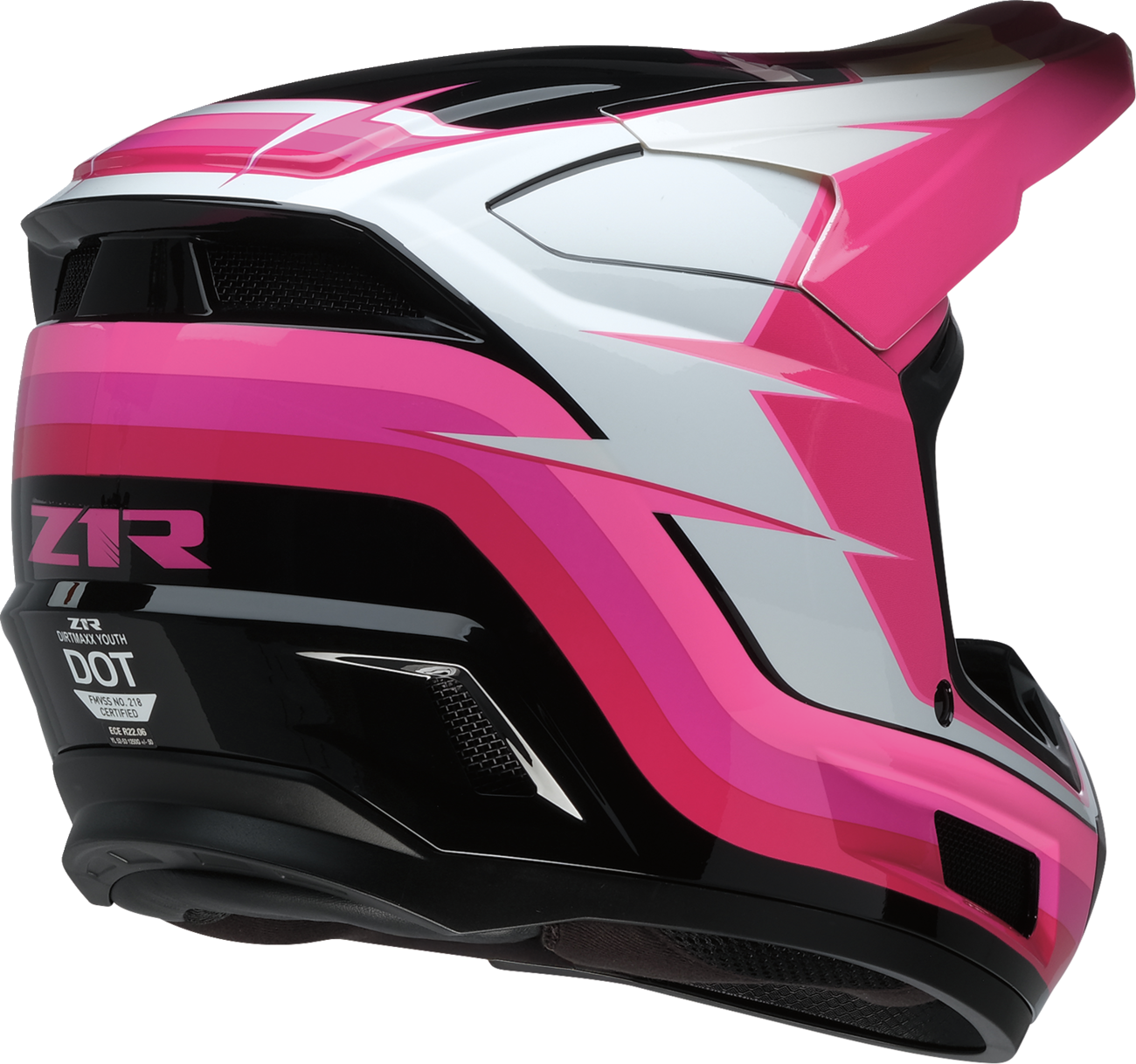 Z1R Youth Dirt Maxx Offroad Helmet Vortex Pink/White