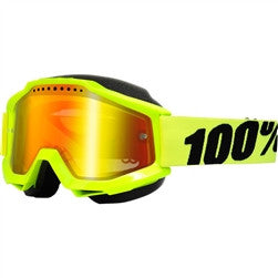 100% 2015 Accuri Snow Goggle - Frame: Yellow, Lens: Mirror Red, Strap: Yellow