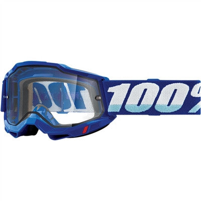 100% Accuri Enduro Moto Goggle - Blue/Clear Dual Lens