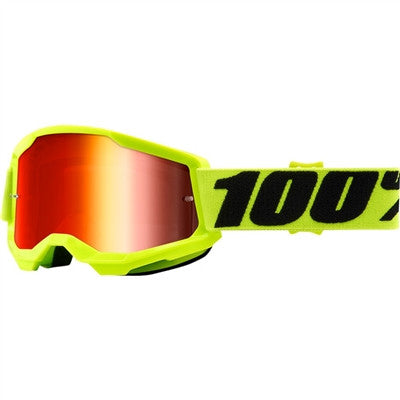 100% Youth Strata Goggle - Yellow/Mirror Red Lens