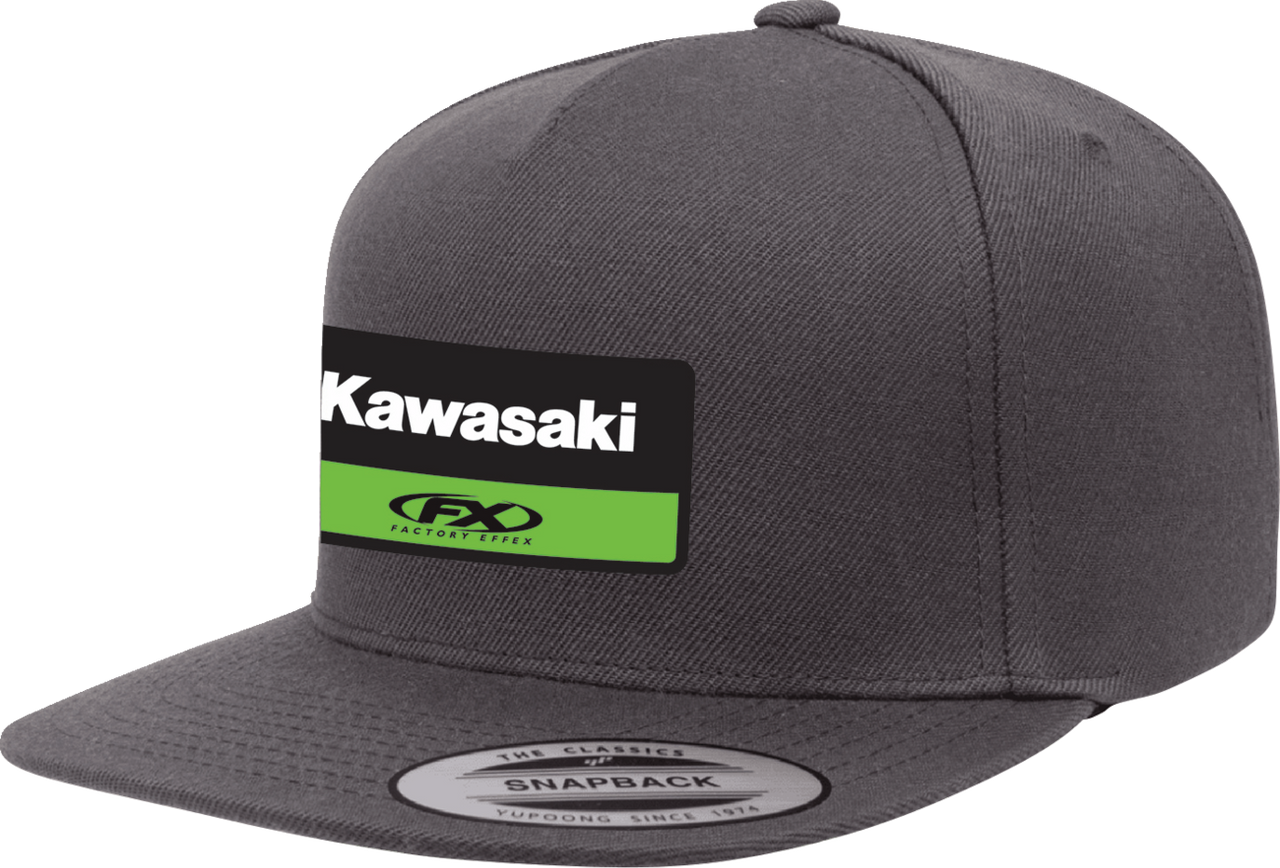 Factory Effex Kawasaki Victory Snapback Hat Charcoal Gray