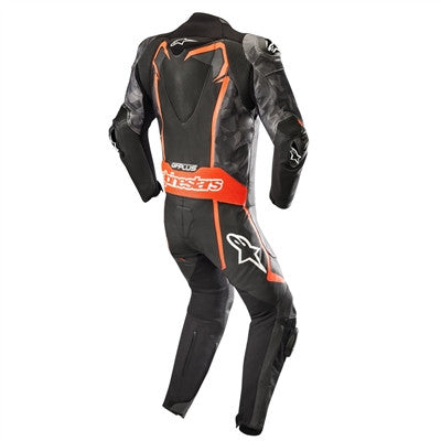 Alpinestars 2019 GP Plus Camo 1-Piece Leather Racing Suit - Black/Camo/Red Fluorescent