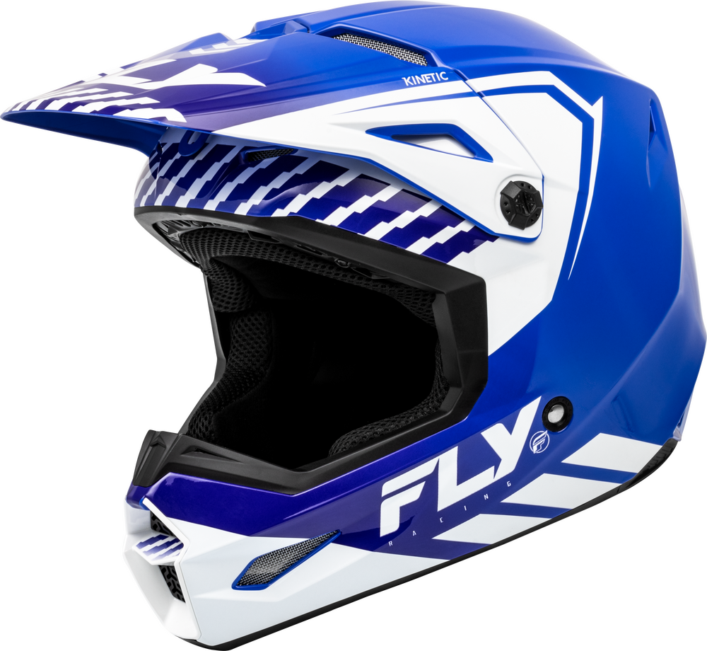 FLY Racing 2024 Youth Kinetic Menace Offroad Helmet Blue/White