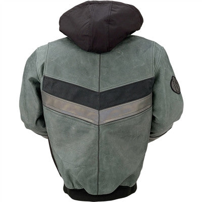 Z1R Thrasher Leather Jacket - Grey/Black