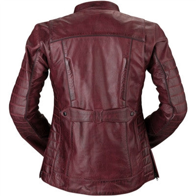 Z1R Womens 410 Leather Jacket - Merlot